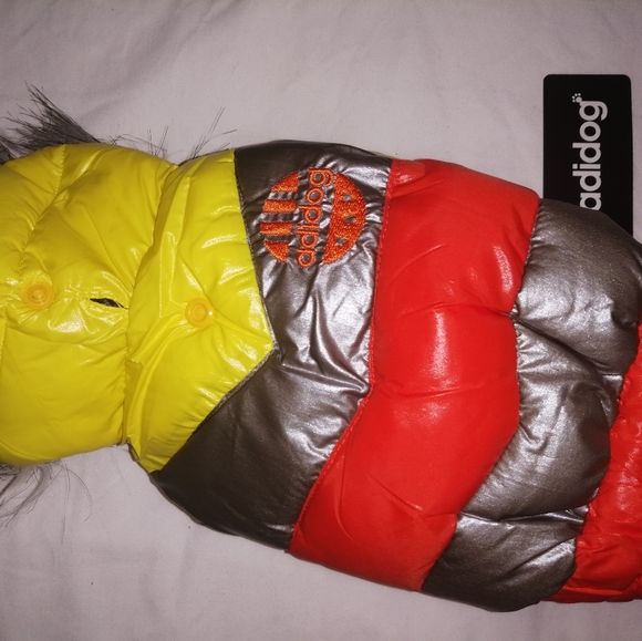 3/$60! fluffy down dog coat pink small addidog - Picture 3 of 4